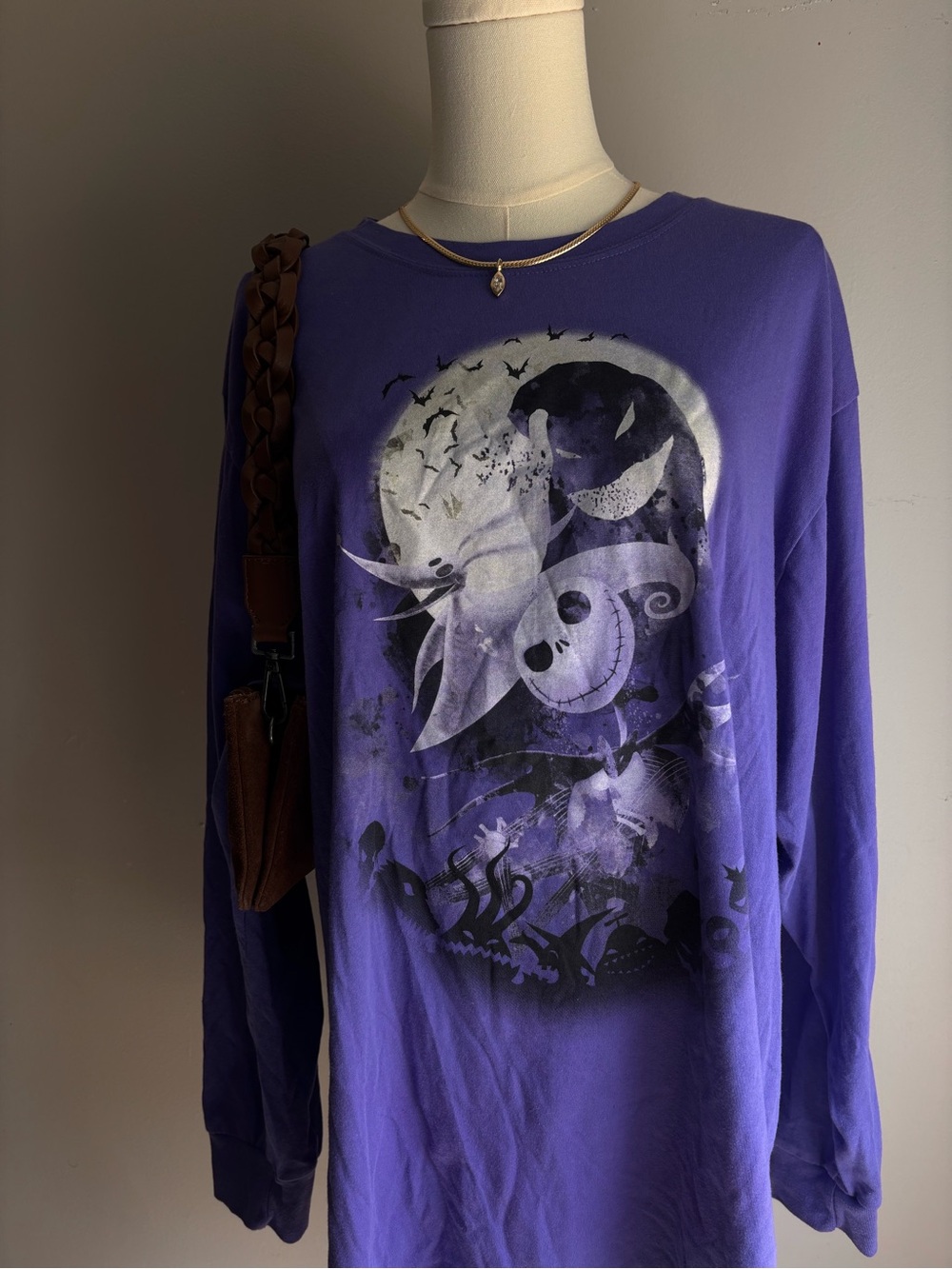 Purple Nightmare Before Christmas Long-Sleeve Graphic Top